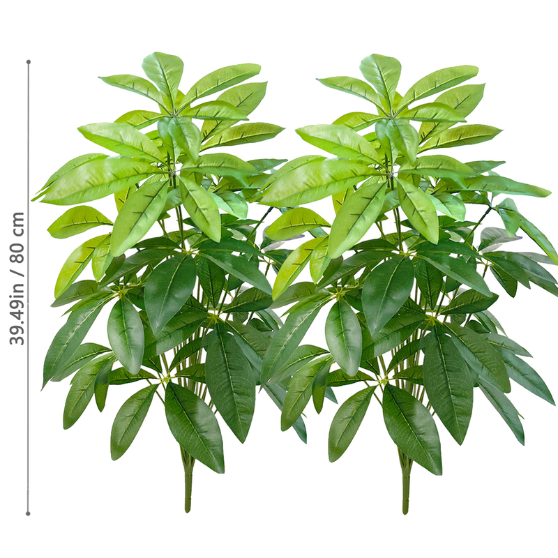 60-125cm Artificial Money Tree and Areca Palm Potted Plant, Nordic Style Indoor Decoration for Living Room