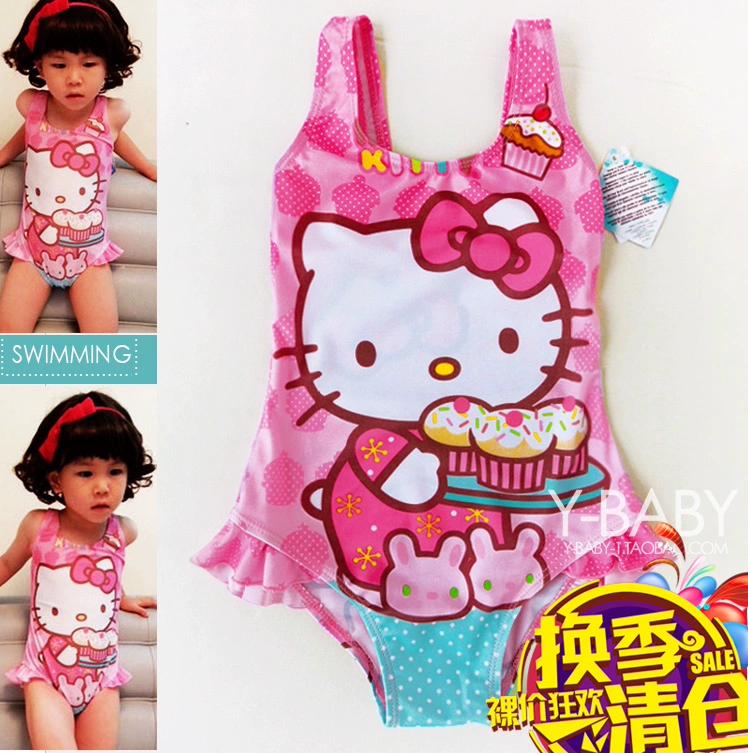 Đồ bơi cho bé gái Xiêm Châu Âu và Mỹ Holle Kitty Cute KT Cat Baby Baby Dance Cartoon Hot Spring - Bộ đồ bơi của Kid