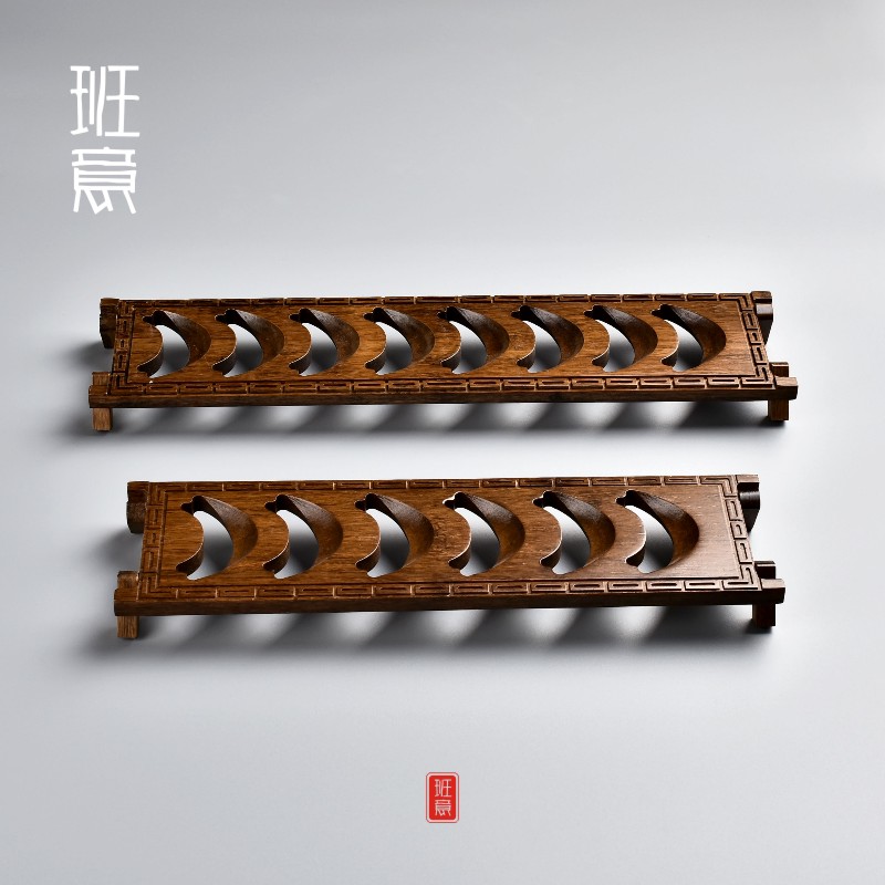 Banyigong Fu Tea Cup Rack Solid Wood Cup Mat Drain Rack Bamboo Tea Shelf Tea Set of the Bay Shelf Bogu Cup of tea