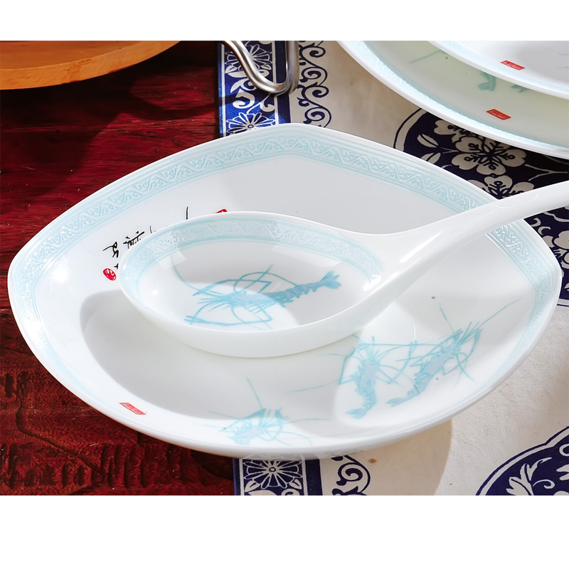 Red xin 56 head of jingdezhen ceramic tableware suit to use dishes Chinese porcelain tableware ceramic bowl classical dishes