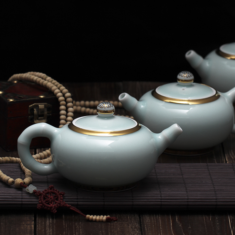 Red xin an inset jades xi shi pot all hand tea set ceramic teapot koti up celadon kung fu personal teapot