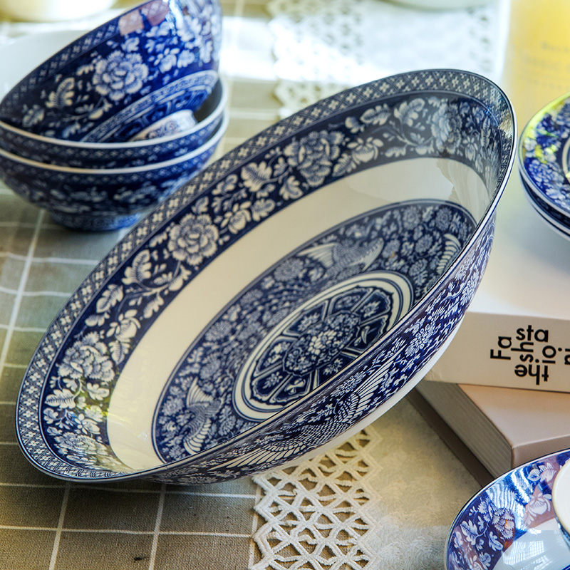 Yuan blue and white porcelain tableware antique dishes suit red xin jingdezhen blue and white com.lowagie.text.paragraph 70 phoenix ceramic tableware