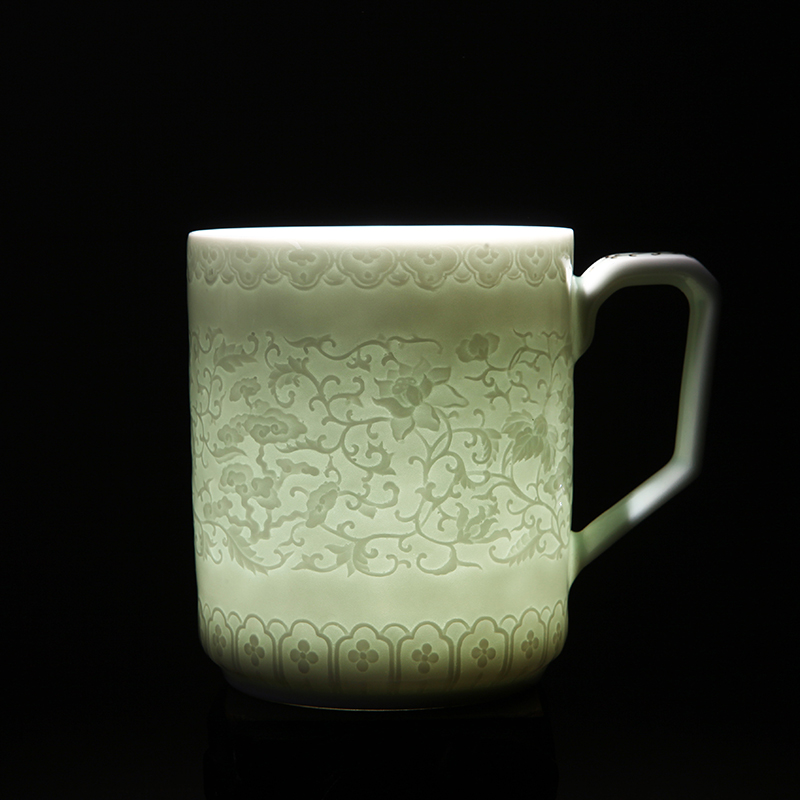 Red xin gold coloured drawing or pattern of jingdezhen ceramic celadon office with cover cup tea cup 550 ml happens