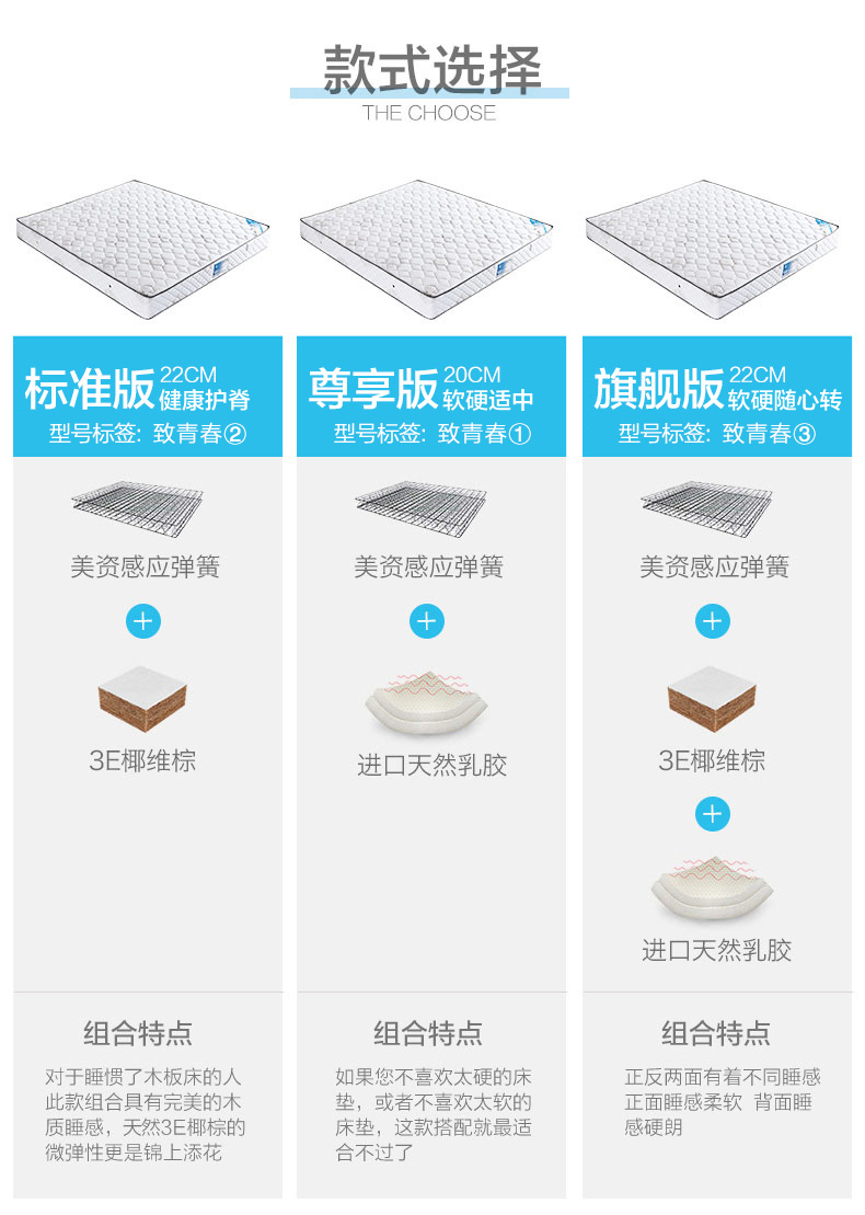 Các phần cứng Âm nhạc xơ dừa nệm lò xo kép sử dụng và phần mềm có thể được tùy chỉnh Simmons 1.5m1.8 mét Guards mat do tuổi trẻ - Nệm nệm hơi nước