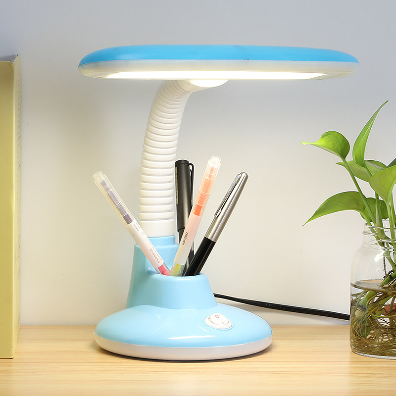 LED eye protection desk lamp pupils desk cute study dormitory bedroom pen holder plug-in children's cartoon reading lamp