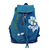 Hand-painted Lotus rucksack Nanmao Amitabha Buddha Rucksack Shoulder casual Rucksack