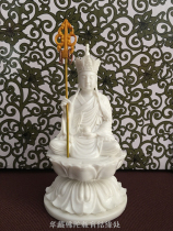 Circulation imitation white porcelain seated statue of King Jizo Bodhisattva 4 inches extremely exquisite and solemn
