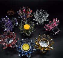 Crystal lotus lamp holder for lamps for Buddha wax table candlestick ghee lamp holder Exquisite and solemn color optional