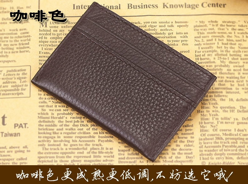 Meyth Men Mini Slim Leather Chủ thẻ Thẻ tín dụng dành cho nữ Lớp da đầu tiên