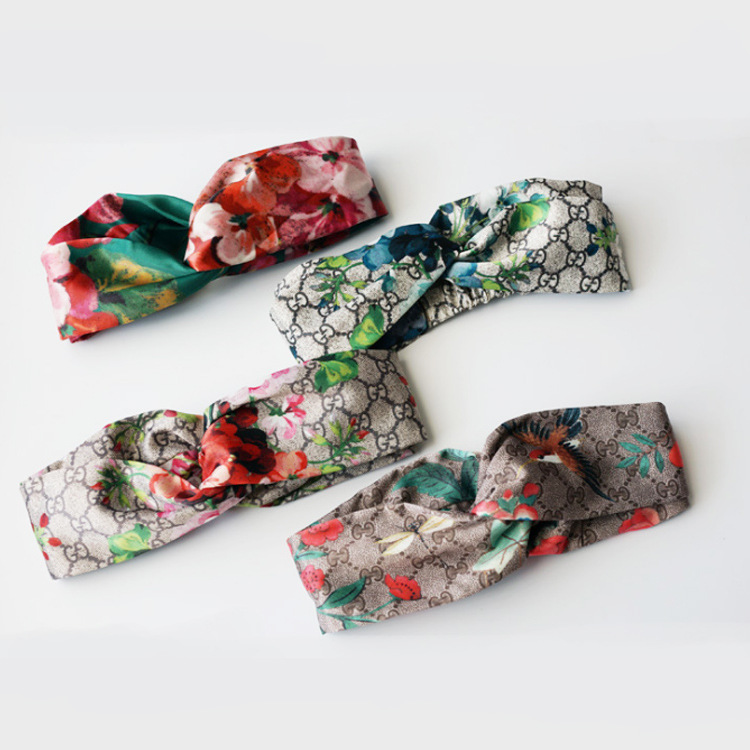 2018 new geranium hair Sunflower Hair with crossed elastic head with European and American hair accessories Foreign trade Chen Jon with the same head with yoga