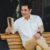 Dad mùa hè phần mỏng của người đàn ông trung niên ngắn tay áo lụa tơ tằm áo mùa hè tuổi 40 năm 50 mới Bộ đồ