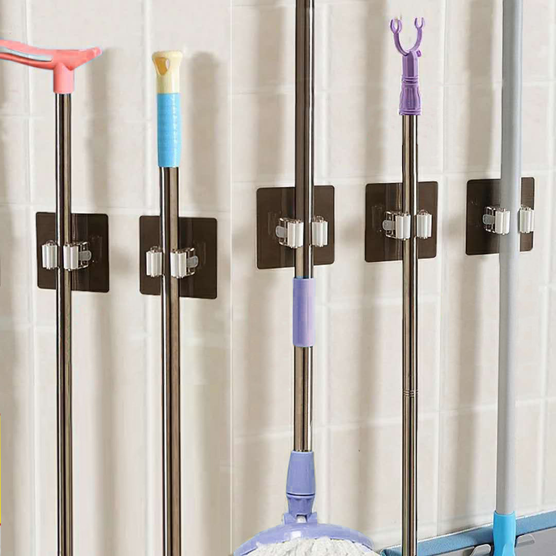 Hawk-hooked hook-free punch toilet with mop-hook-hook-mounted mop-holder suction wall-holding mop clamp