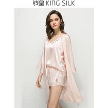 Qianhuang 100%mulberry silk home wear Heavy silk printing suspender pajamas JWD8082