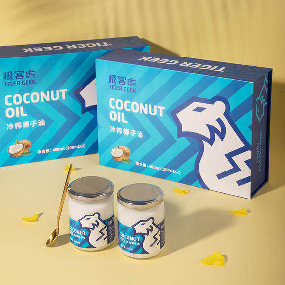 Geek Tiger cold-pressed coconut oil 500ml ketogenic pregnant women edible hair care skin remover 0 fat cholesterol