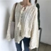 Chủ cửa hàng RENA đề nghị mùa thu ren rỗng áo len đan ngọt ngào che áo len mỏng lỏng áo len áo khoác cardigan nữ mỏng Áo len