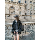 Черная ретро небольшая куртка, делается под заказ, в американском стиле, подходит для подростков, осенняя