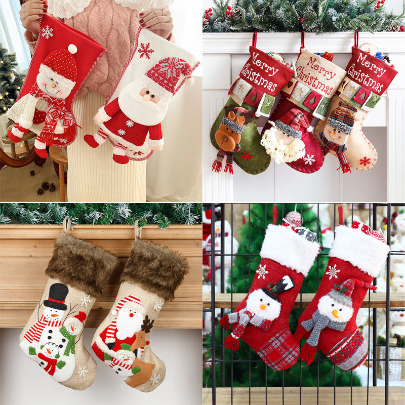 Christmas Socks Gift Bags Children Gift Pendant Seniors Decoration Socks Christmas Big Socks Packaging Large Number Hanging Accessories