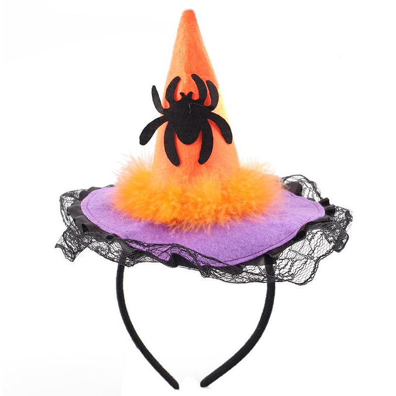 Halloween Dress Up Vật phẩm Đạo cụ cho trẻ em Mũ nón headband Mũ bí ngô Headband Spider Web Wizard Hat - Sản phẩm Đảng / Magic / Hiệu suất 	đồ hóa trang halloween kinh dị