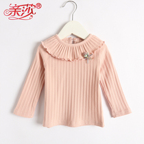 Spring new girl child infant child hit undercoat Korean version Fashion white girl Princess round the undercoat