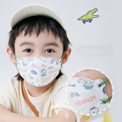 拍2日本绿鼻子儿童立体3d口罩ip联名到手8只