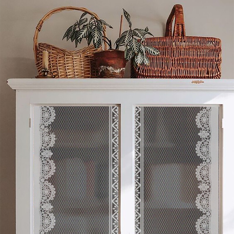 Funlife《Flowers》Lace Fantasy French Elegant White Lace Trim Glass Sticker Window Decoration Electrostatic Film Funlife《Flowers》Lace Fantasy French Elegant White Lace Trim Glass Sticker Window Decoration Electrostatic Film