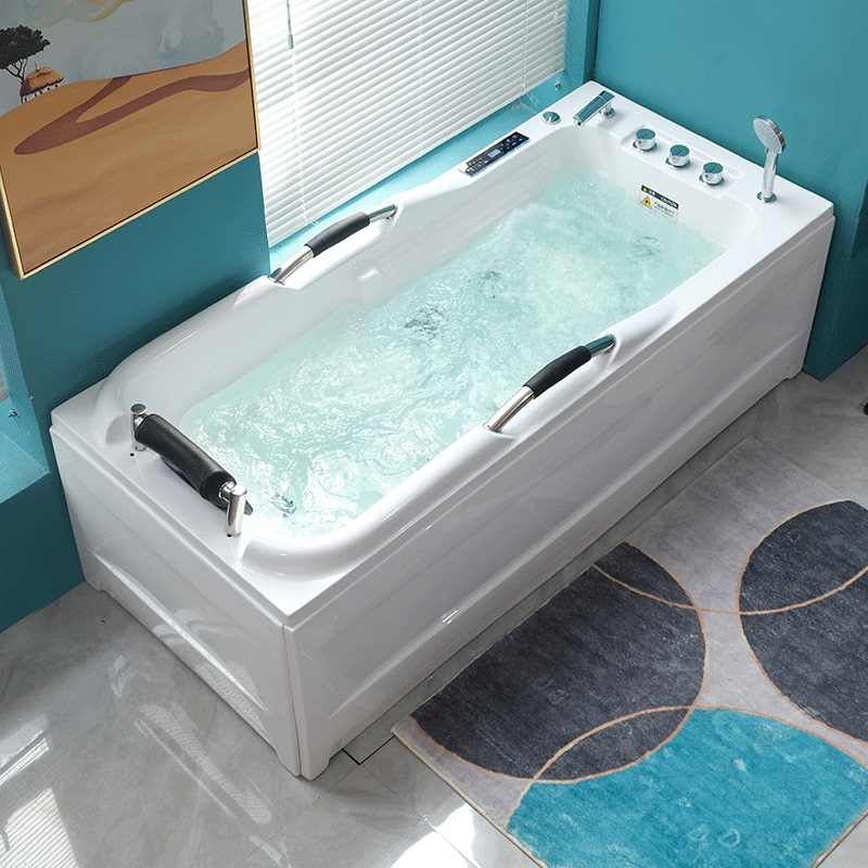 Household Small-Sized Deep Soaking Bathtub with Jet Massage, Acrylic Thermostatic Freestanding Seamless Integrated Square Bathtub Household Small-Sized Deep Soaking Bathtub with Jet Massage, Acrylic Thermostatic Freestanding Seamless Integrated Square Bathtub