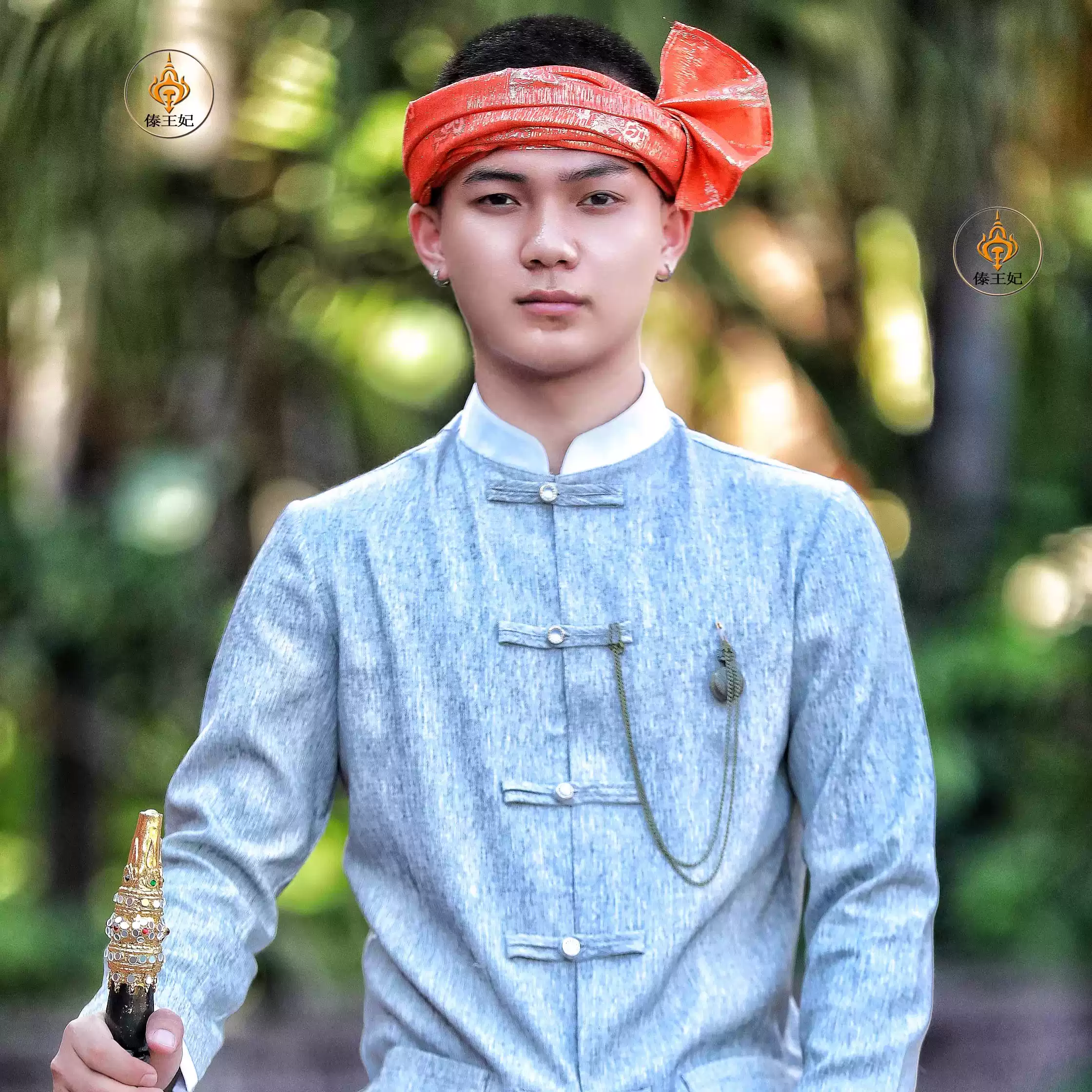 傣族服装男套装复古掸邦傣龙贵族土司服饰复古风大裤管, image size:2240x2240