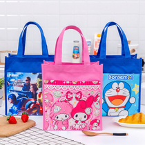 Cartoon Hand Carrying Lunch Box Bag Elementary Students Handbag Large Number Children Lunch Box Lunchbox Lunchboxes Waterproof Canvas Bag