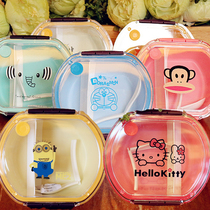 Katy cat portable out of box with boxed cartoon Cute Cartoon Divided Kids Baby Children Refreshing Fruit Box Meal Kit