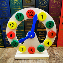 Montessori teaching early teaching time clock wooden puzzle children Montessori Yi toy 1 - 3 years old