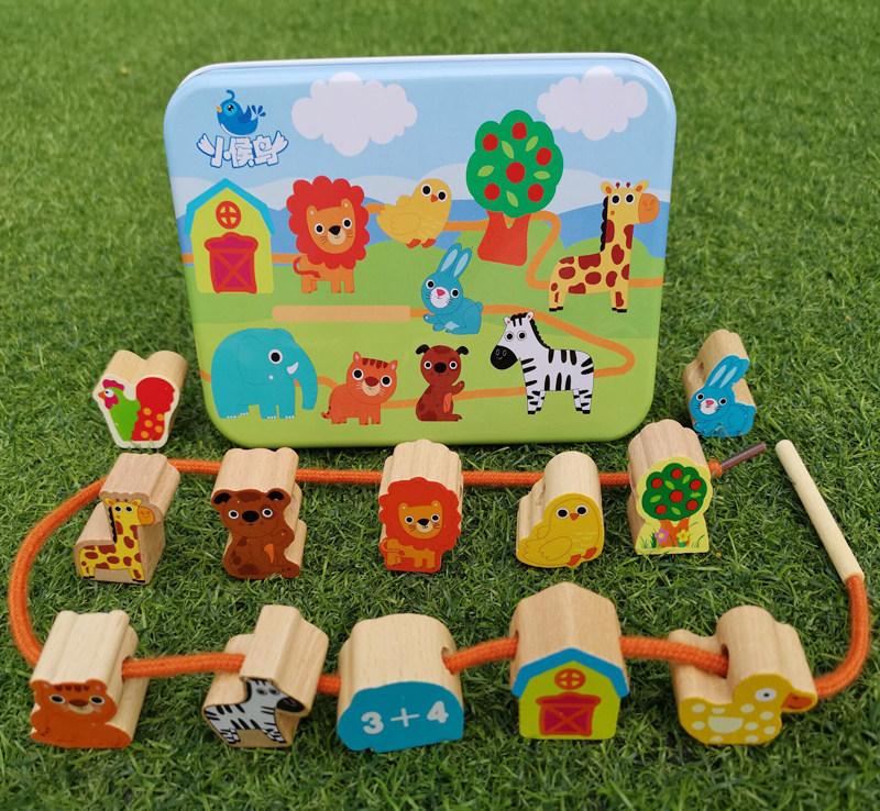 Baby Strings Beads Around Pearl Wearing Rope Thread Wearing Beads Male Girls' More Intellectual Toys 1-2-3-year-old Child Early Education