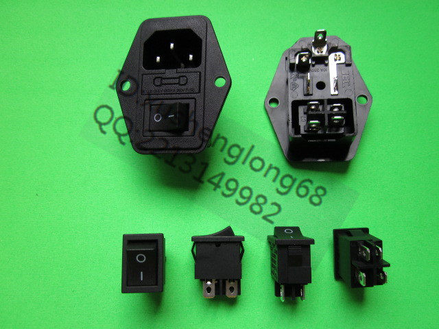 JEC black three-in-one fuse socket JR-101-1FR with switch fuse box for sofa electric car