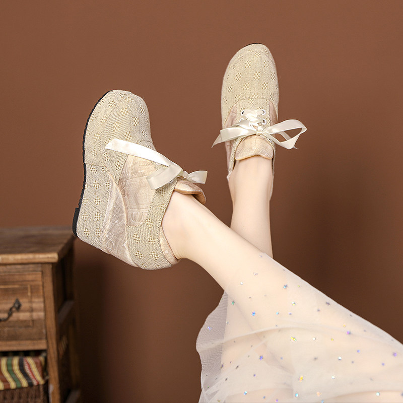 Giày cao gót nữ đế xuồng platform buộc dây, gót 15 cm — Mơ 10cm, Mơ 15cm chi tiết 15