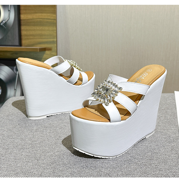 Dép xỏ ngón nữ đế xuồng EVA siêu nhẹ, tăng chiều cao, chống trơn trượt — Các mặt hàng 12cm được làm theo yêu cầu sẽ không được trả lại và không thể trao đổi. Vui lòng ghi rõ màu sắc trong ghi chú đơn hàng., Trắng 15cm, Đen 15cm chi tiết 27