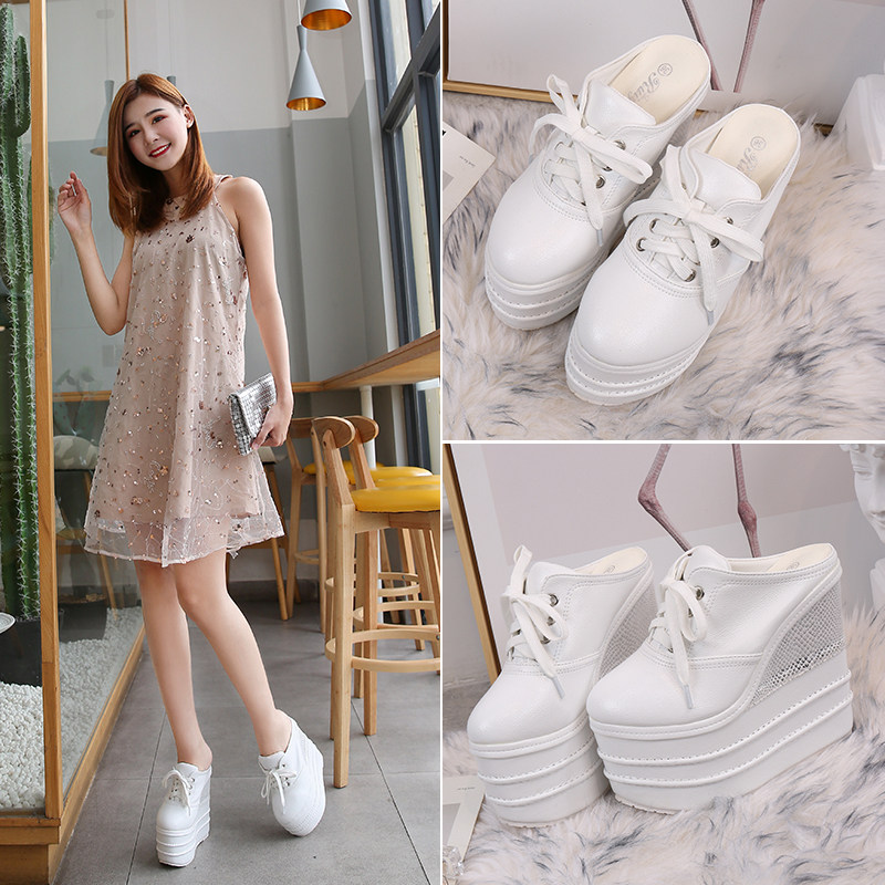 Giày cao gót đế xuồng platform siêu cao 15 cm cho nữ dáng nhỏ — Trắng 12cm, Trắng 15cm, Đen 12cm, Đen 15cm chi tiết 62