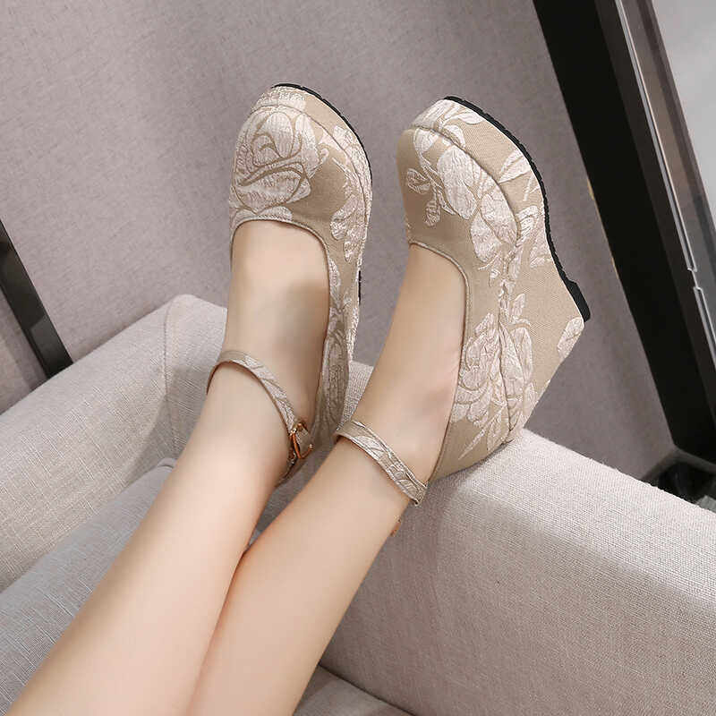 Giày cao gót nữ đế xuồng platform phong cách Pháp, gót ẩn tôn dáng — Màu đỏ tím 15cm, Mơ 10cm, Mơ 15cm, Đỏ tím 10cm chi tiết 14
