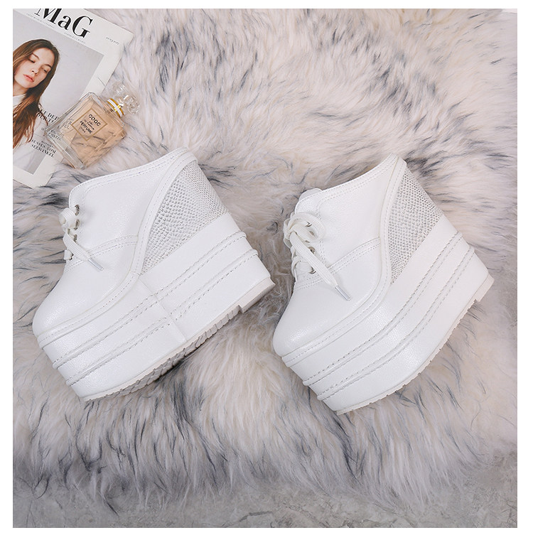Giày cao gót đế xuồng platform siêu cao 15 cm cho nữ dáng nhỏ — Trắng 12cm, Trắng 15cm, Đen 12cm, Đen 15cm chi tiết 32