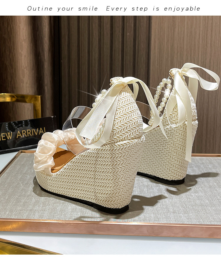 Sandal cao gót nữ hở mũi đế xuồng ren một quai gót 12 cm — Trắng nhạt 10CM, Trắng nhạt 12CM, Trắng nhạt 15CM chi tiết 25