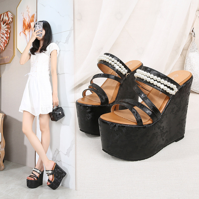 Sandal nữ hở mũi đế xuồng cao gót 15cm quai đơn phong cách tiên nữ — Trắng 10cm, Trắng 15cm, Đen 10cm, Đen 15cm chi tiết 31