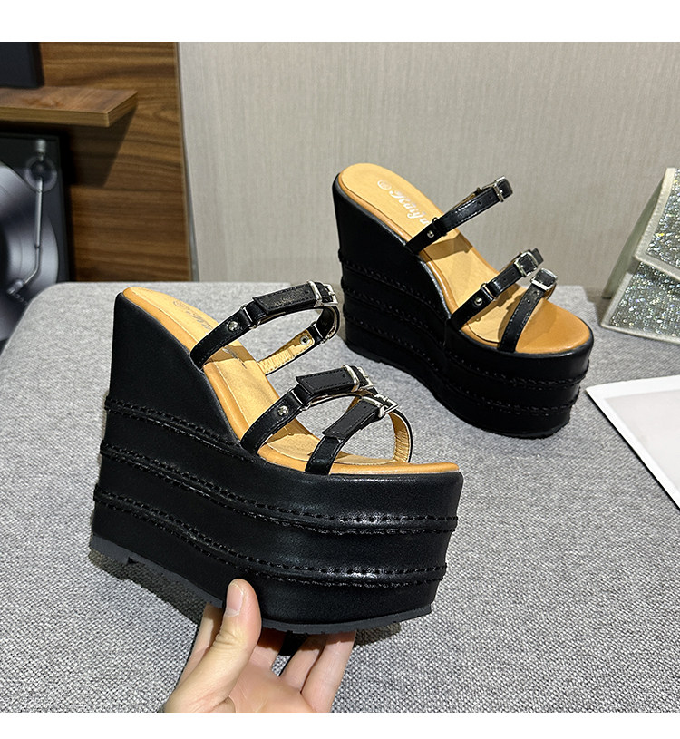 Dép sandal nữ quai chữ V đế xuồng EVA dày, tăng chiều cao, đi ngoài trời mùa hè — Các mặt hàng 10cm được làm theo yêu cầu sẽ không được trả lại và không thể trao đổi. Vui lòng ghi rõ màu sắc trong ghi chú đơn hàng., Các mặt hàng 12cm được sản xuất theo yêu cầu không được trả lại và không được trao đổi., Trắng, đen chi tiết 39
