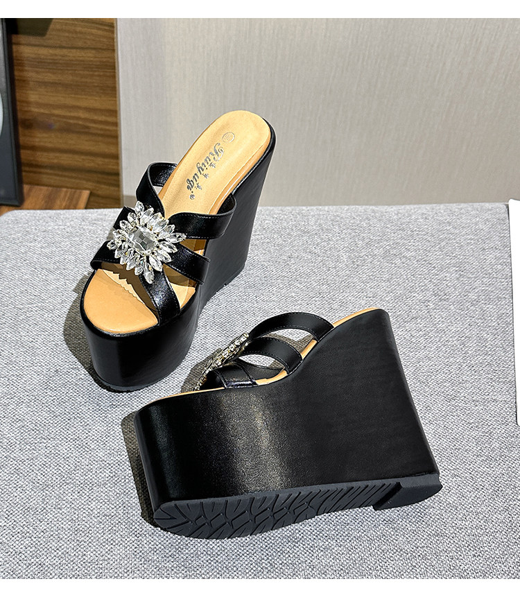 Dép xỏ ngón nữ đế xuồng EVA siêu nhẹ, tăng chiều cao, chống trơn trượt — Các mặt hàng 12cm được làm theo yêu cầu sẽ không được trả lại và không thể trao đổi. Vui lòng ghi rõ màu sắc trong ghi chú đơn hàng., Trắng 15cm, Đen 15cm chi tiết 34