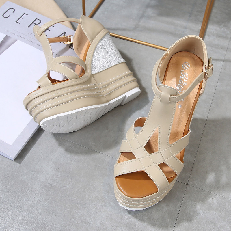 Sandal cao gót nữ hở mũi đế xuồng 10 cm phong cách boho — Mơ 14CM, Mơ 16CM, Trắng 14CM, Trắng 16CM chi tiết 16