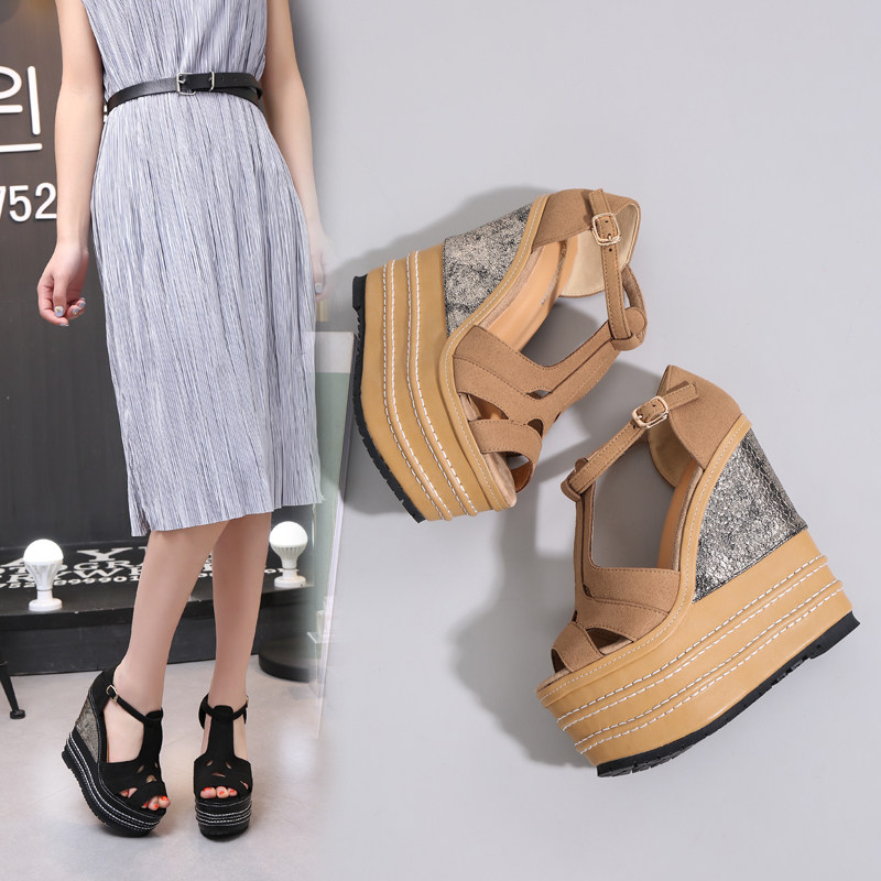 Dép sandal nữ đế xuồng cao gót mũi hở phong cách dân tộc — Màu cam 14cm, Màu cam 16cm, Nude 14cm (Màu da, 14cm), Tây 16cm chi tiết 41