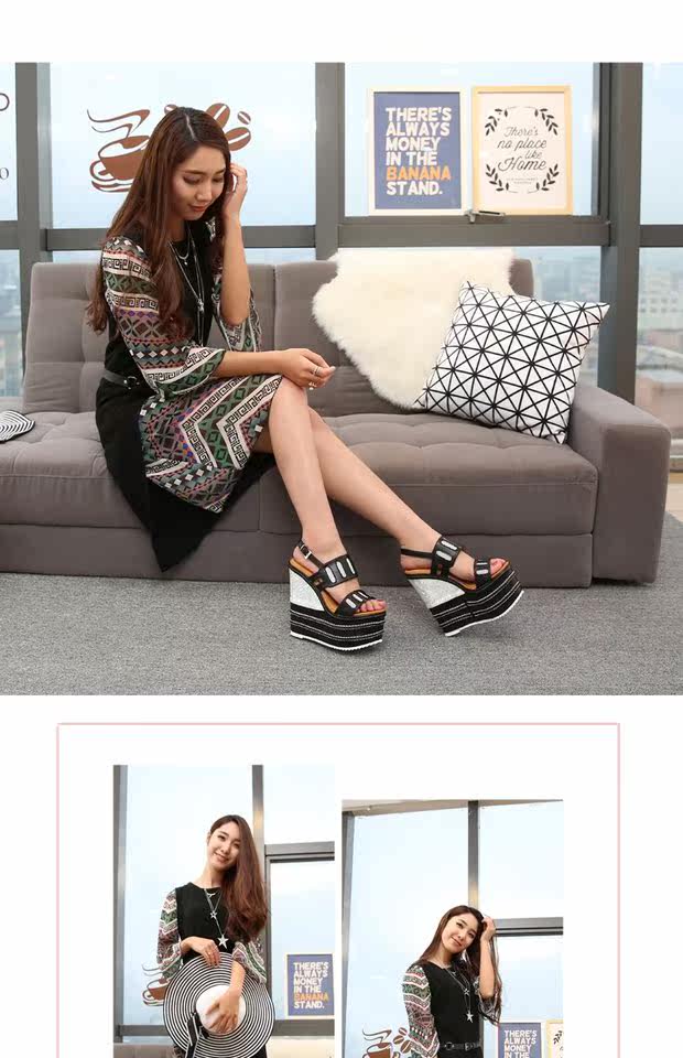 Giày cao gót nữ đế xuồng platform siêu cao 16 cm, mũi nhọn, chất liệu lưới thoáng khí — màu cam, đen chi tiết 15