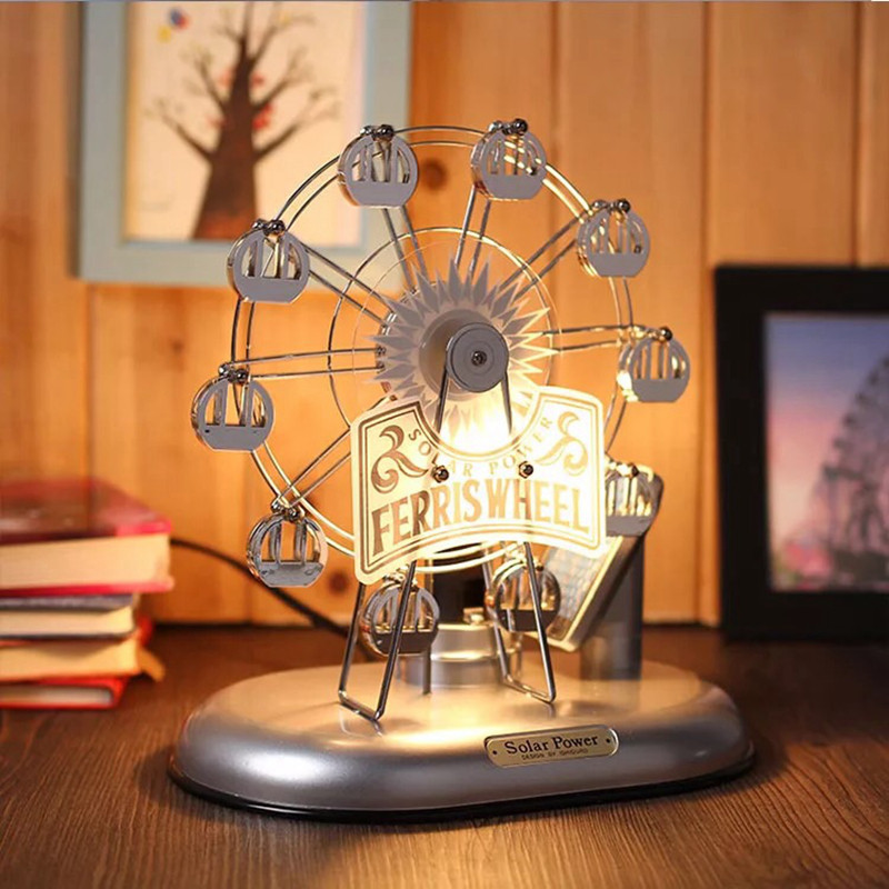 There is Xiong's solar ferris wheel rotating music box music box Paris Eiffel Tower decoration birthday gift
