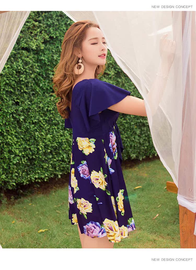 Cộng với áo tắm XL chất béo nữ béo mm che tay áo mùa xuân nóng bảo thủ góc phẳng chia bụng mỏng che bụng bơi - Bộ đồ bơi hai mảnh 	áo tắm 2 mảnh yếm	