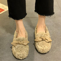 Pregnant womens shoes autumn and winter feet swelling loose plus velvet warm edema winter out non-slip foot hair shoes womens winter