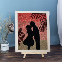 Russian poke embroidery embroidery Handmade self-embroidery Wool embroidery Pier embroidery To kill the time DIY production material package