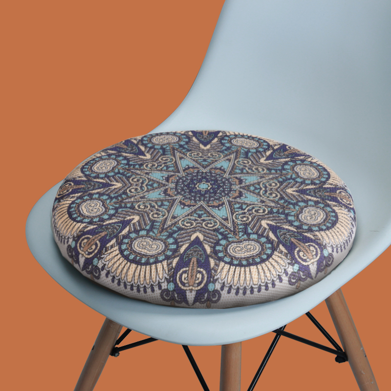 Printed Memory Cotton Round Cushion Rattan Chair Round Stool Round Chair Cushion Thickened Balcony Circle Chair Home Mat Floating Window Mat