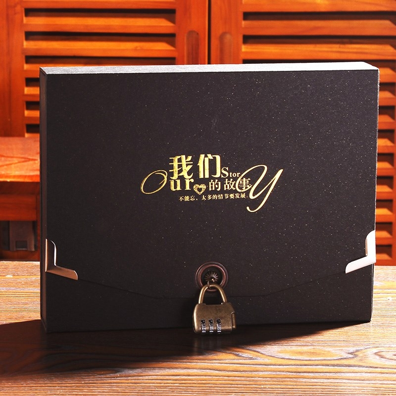 Love Paternity and Children Manual Record Diy Photo Self-made Couple with Password Lock Memorial Book Handwritten Gift